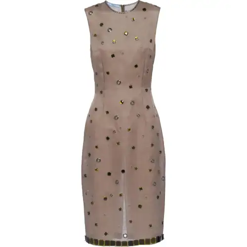 Prada Eyelet-Embellished Sleeveless Dress