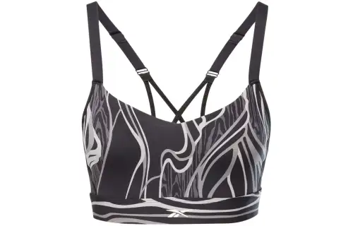 Reebok TS Lux Strappy Bra AOP Sports Underwear Women's Black