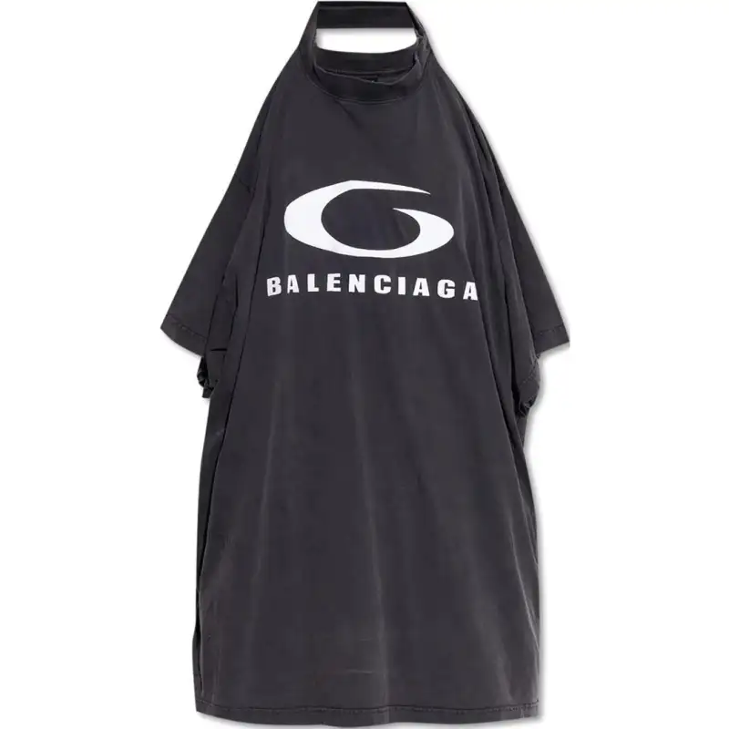 Balenciaga Pulled Halterneck T Shirt Dress