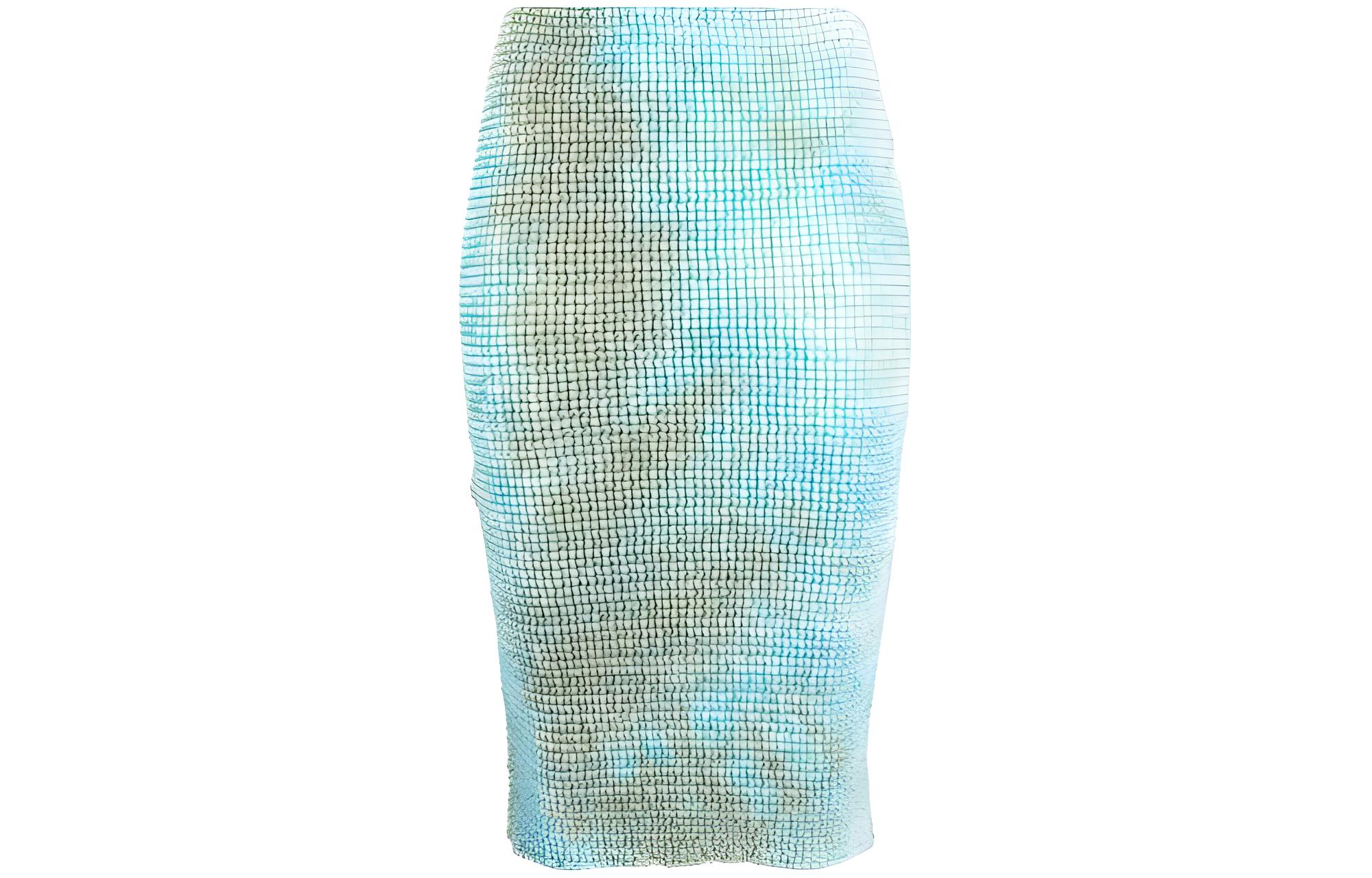 OFF WHITE Casual Long Skirts Women's Light Blue Moderate Mid Length Bodycon Skirt