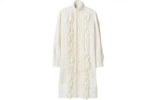MIU MIU SS24 Long Sleeved Dress Women's Ivory