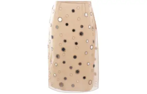 PRADA Embroidered Straight Hem Skirt