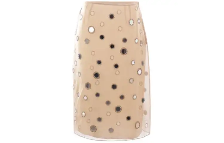 PRADA Embroidered Straight Hem Skirt