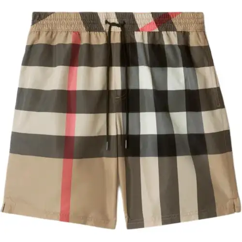 Burberry Checked Drawstring Swim Shorts