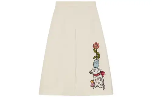 GUCCI SS22 Casual Long Skirt Women's Beige