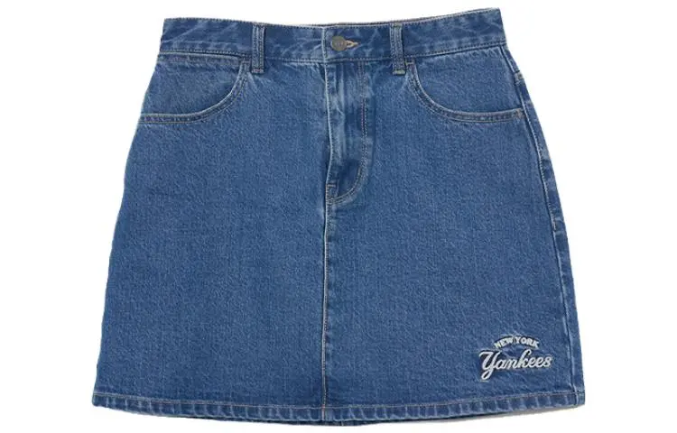 MLB Denim Short Skirts Women's Indigo Moderate A-line Skirt