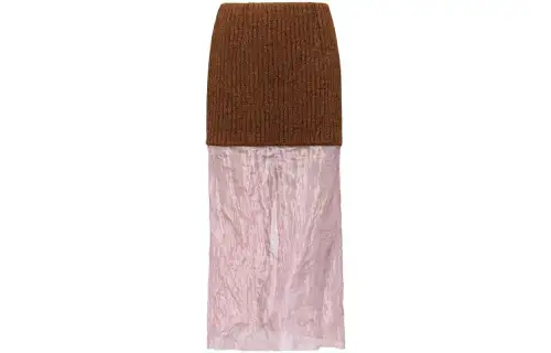 PRADA Casual Long Skirts Women's Brown Pink Moderate