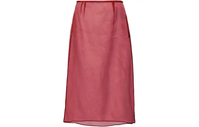 PRADA SS24 Casual Long Skirt Women's Cherry