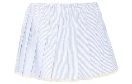 Miumiu, short blue skirt, mid rise
