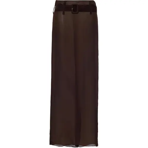 PRADA Casual Long Skirt Women's Coffee Brown