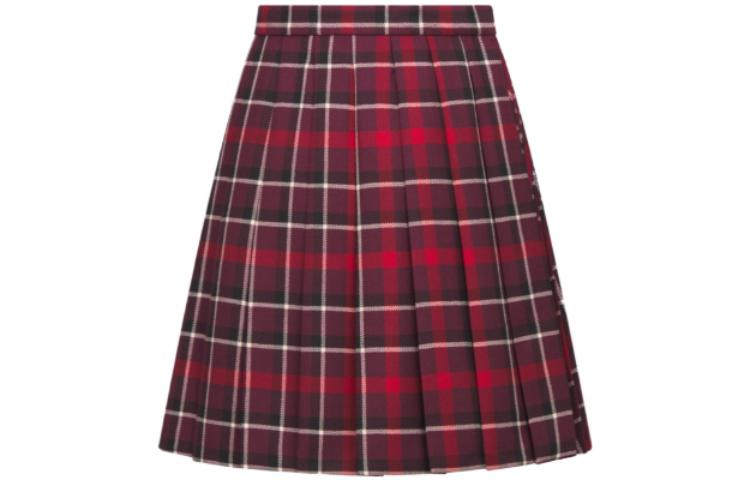 Christian DIOR Checked Pleated Skirt