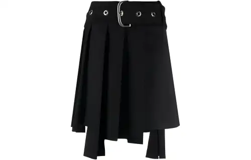 OFF-WHITE belted pleated miniskirt