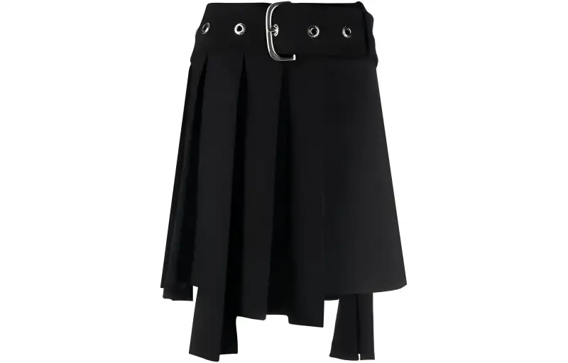 OFF-WHITE belted pleated miniskirt