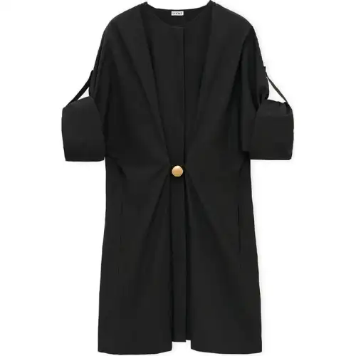 LOEWE Pebble Gather Detailed Mini Poplin Dress