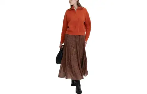 UNIQLO Casual Long Skirts Women's Umber 36 Moderate Mid Length Other