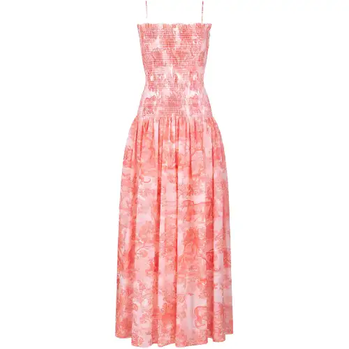 DIOR FW24 Slip Dress Women's Coral Red