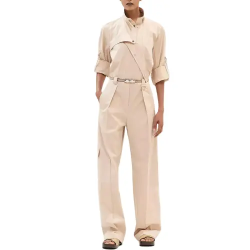 HERMES Jumpsuits Women's Beige Moderate Jumpsuit