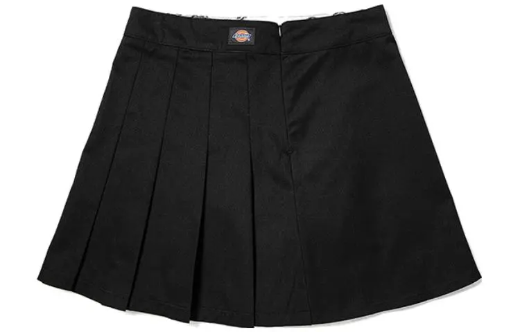 Dickies Casual Short Skirts Women's Black Moderate Pleated Skirt
