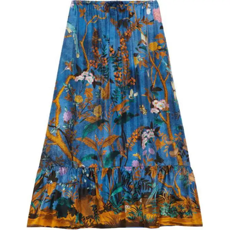 GUCCI Casual Long Skirt Women's Blue
