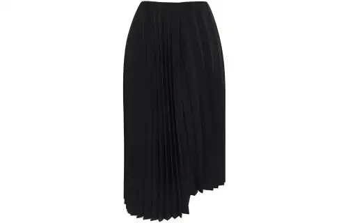 SAINT LAURENT Asymmetrical Pleated Midi Skirt