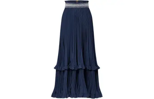 LOUIS VUITTON SS24 Casual Long Skirt Women's Dark Blue