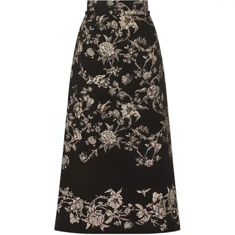 DIOR SS23 Casual Long Skirt Women's Black