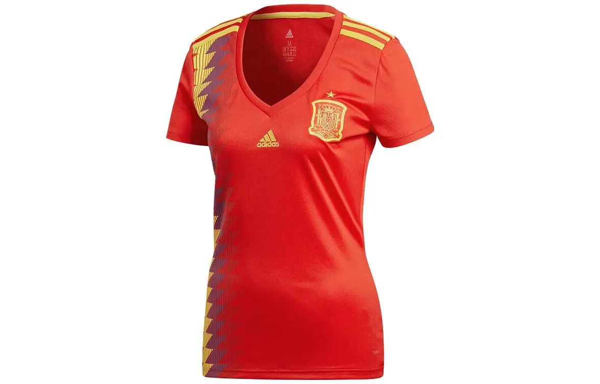 Adidas Spain National Team Soccer Jerseys Women's Orange Red V-neck Moderate