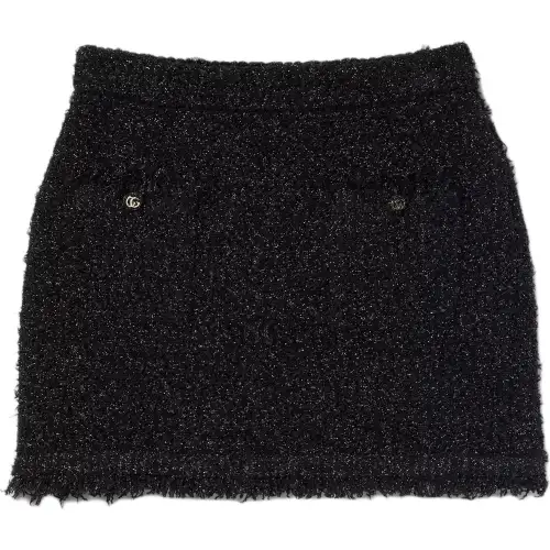 GUCCI Tweed Button Detailed Skirt