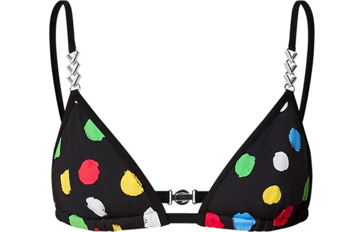 LOUIS VUITTON X Yayoi Kusama Painted Dots Bikini Top Black
