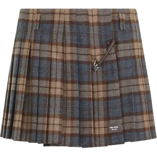 PRADA Checked Mini Skirt
