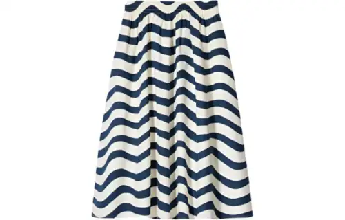 UNIQLO x Marimekko Casual Long Skirt Women's Marine Blue