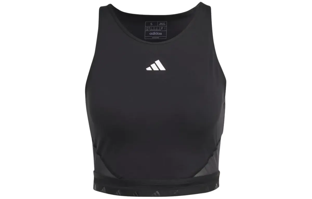 Adidas Aeroready Hyperglam Crop Tank Top Sport Vests Women's Black