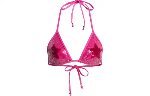Adidas Ivy Park Sequin Triangle Bikini Top Shock Pink