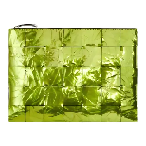 Bottega Veneta POUCH Cloud Bag Intrecciato Calfskin Clutch Women's Yellow Green