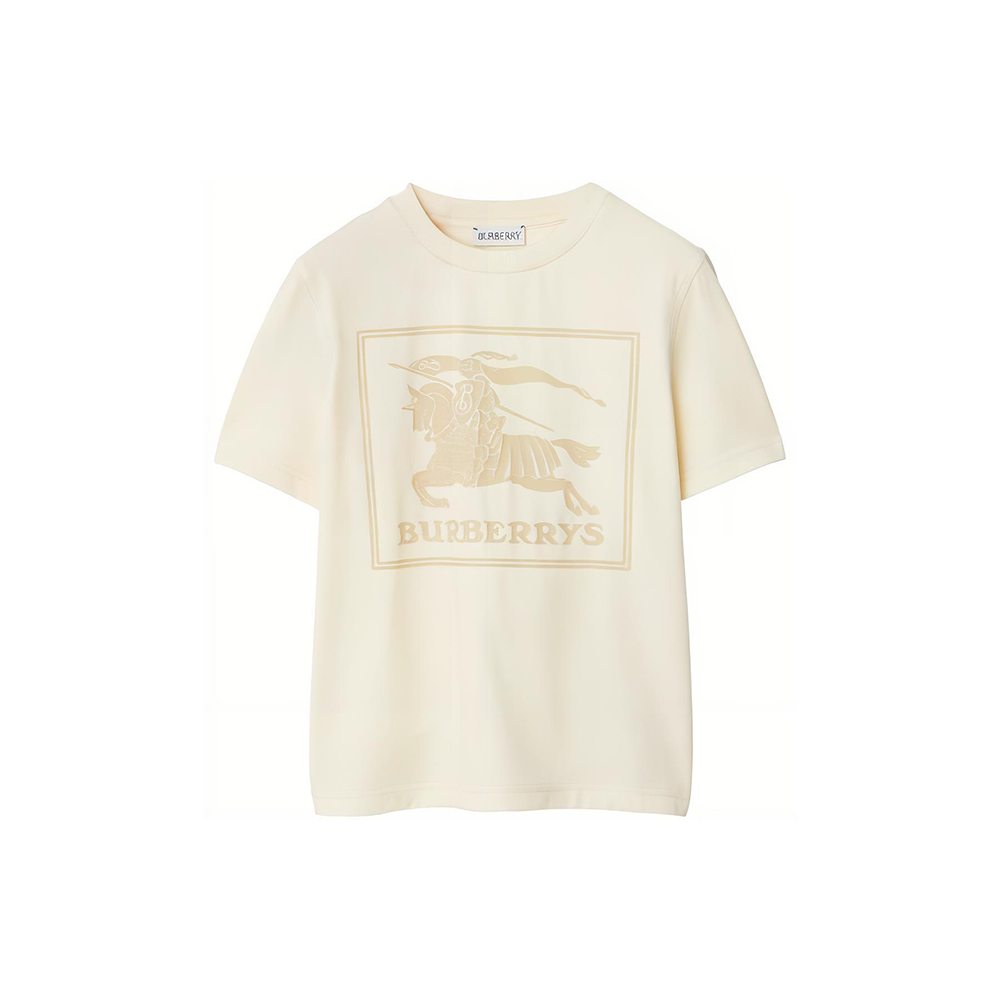 Мужская футболка Burberry Logo Print (бежевая)