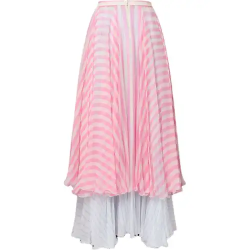 LOUIS VUITTON Mixed Stripe Tiered Skirt