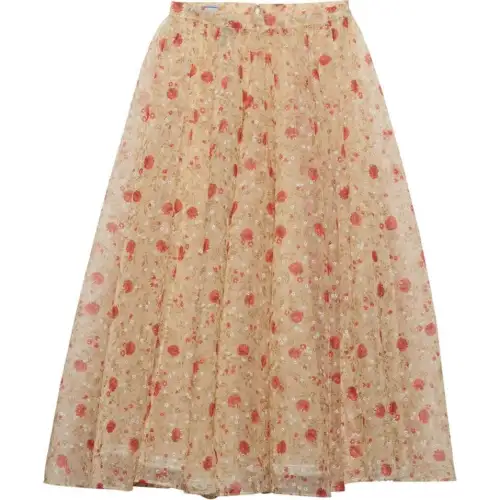 Prada Floral-Printed Midi Skirt
