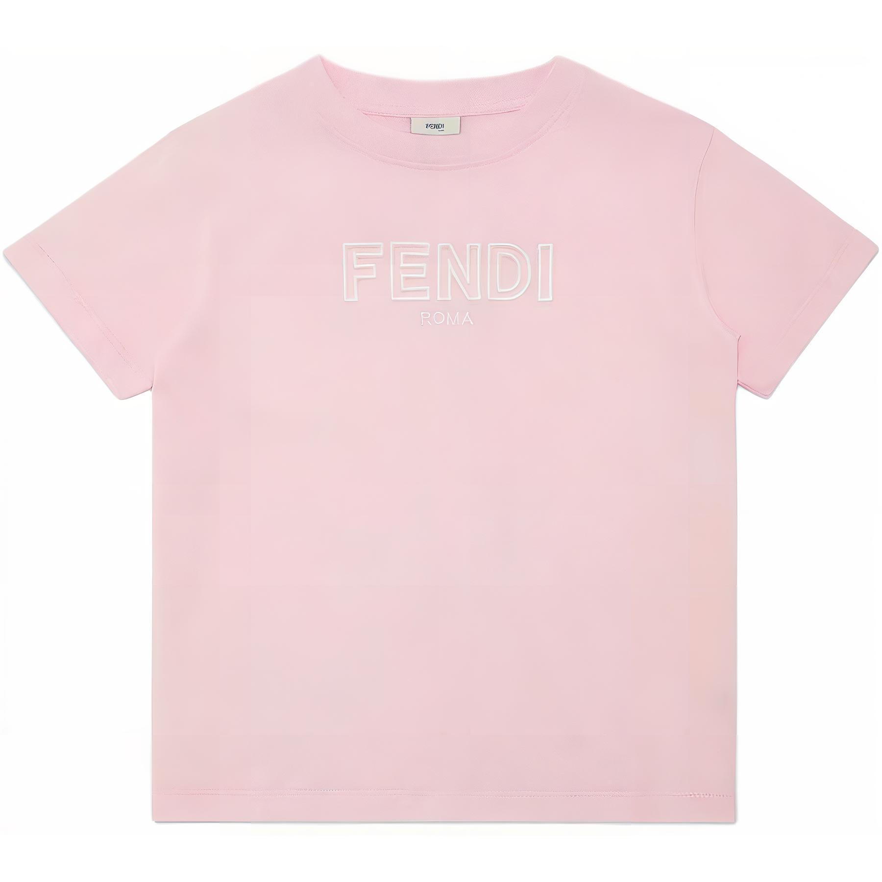 Женская футболка Fendi (розовая)