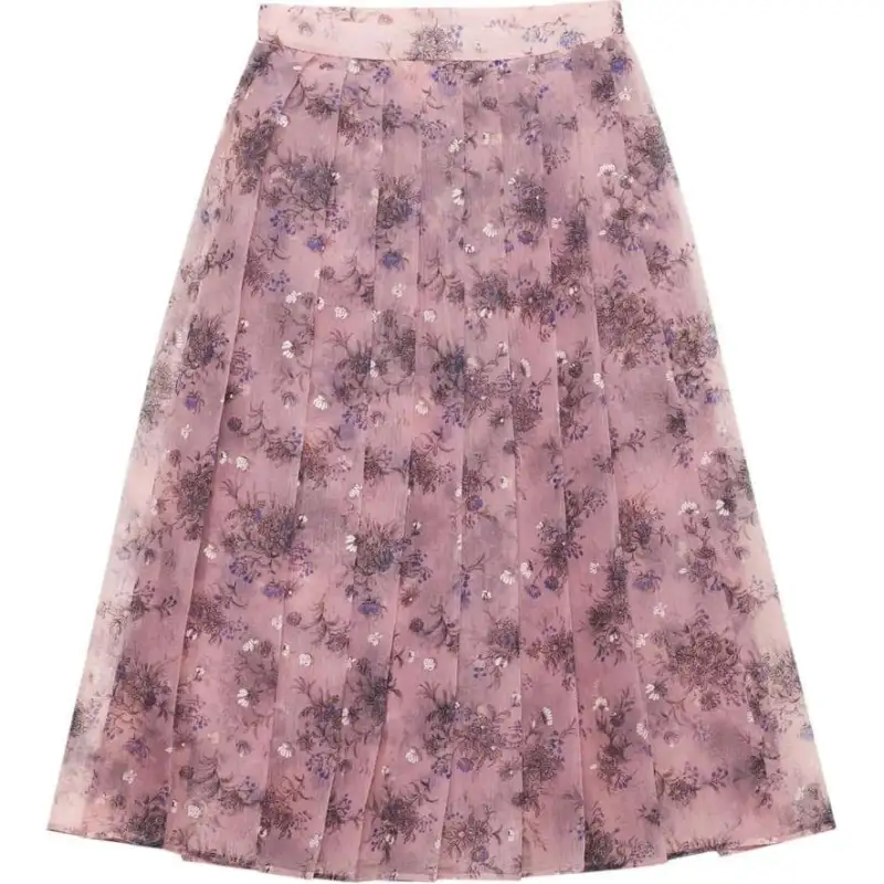 PRADA Floral print Pleated Skirt