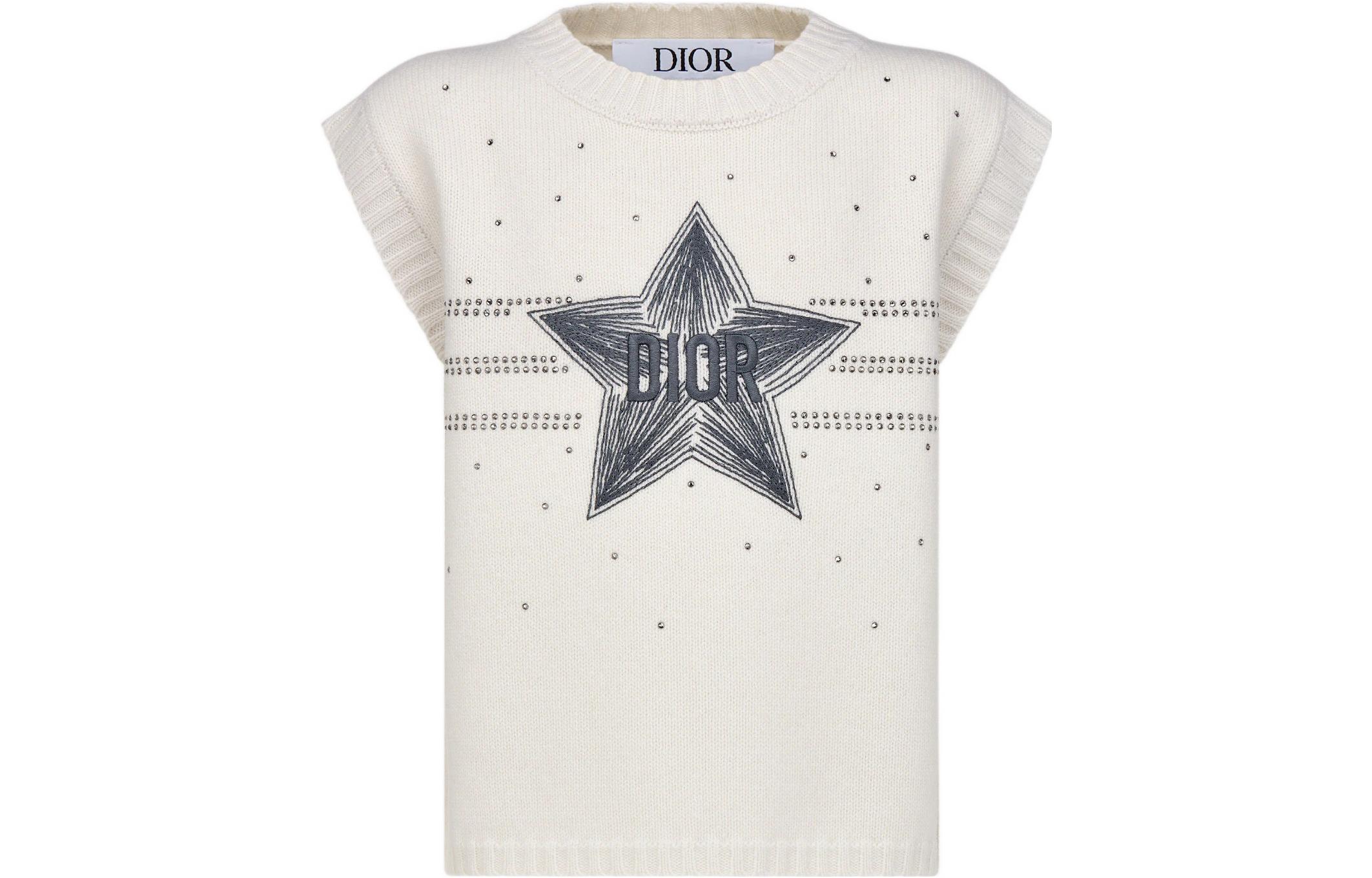Женский жилет Dior SS23 Star Embroidery (слоновая кость)