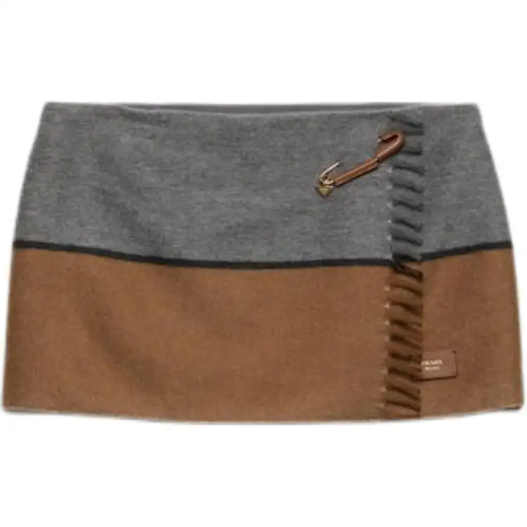 PRADA Two tone Cashmere Mini Skirt
