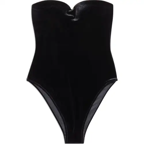 Balenciaga Women's Sweetheart Neck Swimsuit Black