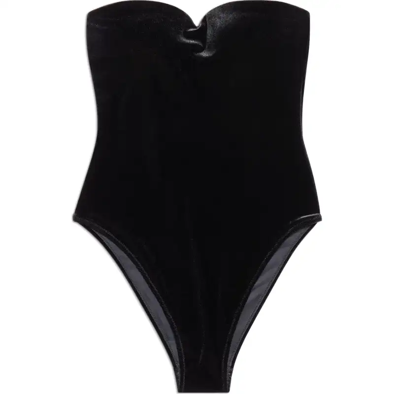 Balenciaga Women's Sweetheart Neck Swimsuit Black
