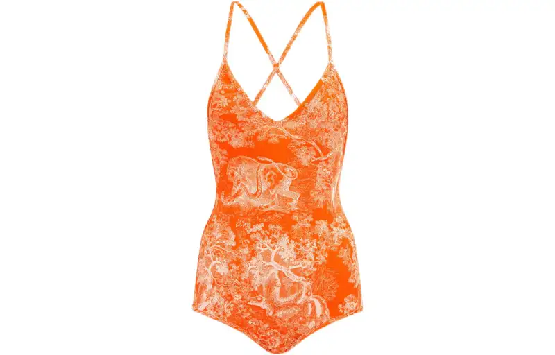 DIOR Dioriviera FW22 One piece Swimsuit Women's Orange