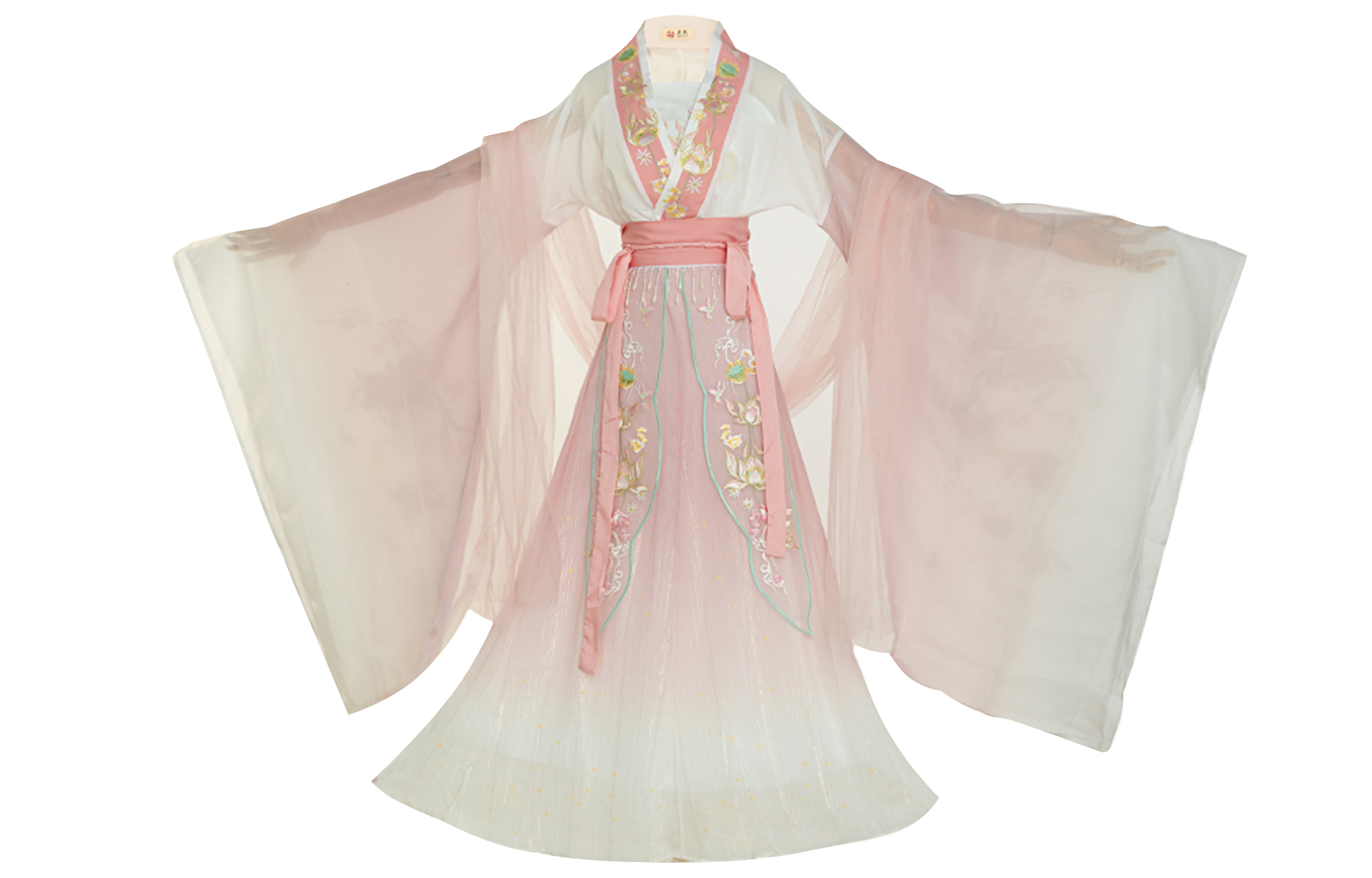 Xuan Tang Dynasty Ten Miles of Lotus, long-sleeved shirt and skirt, waist-length brocade sachet, embroidered V-neck, Jin-made four-piece Hanfu set, women's style