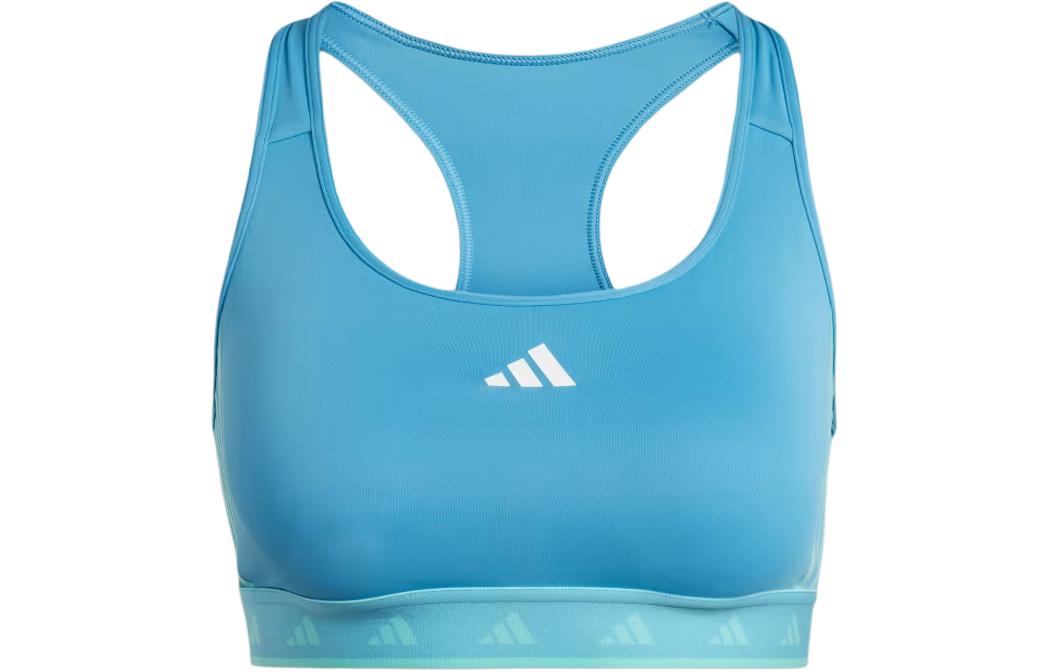 Adidas Powerreact Training Medium Support Hyperglam Color Pop Bra Sports Underwear Women's Blue