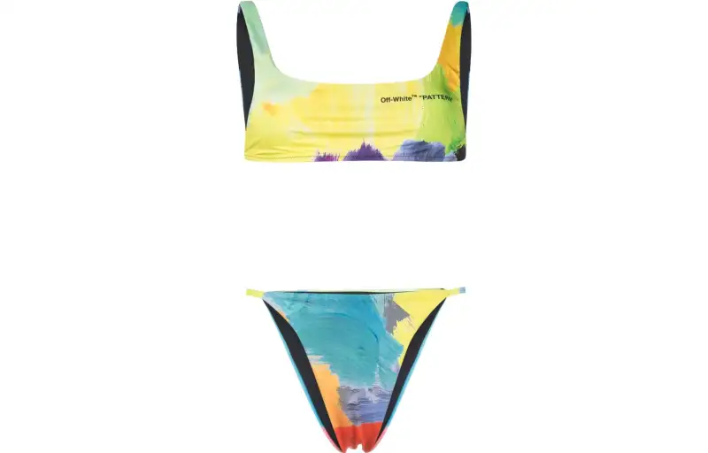 OFF-WHITE Painterly-print Bikini