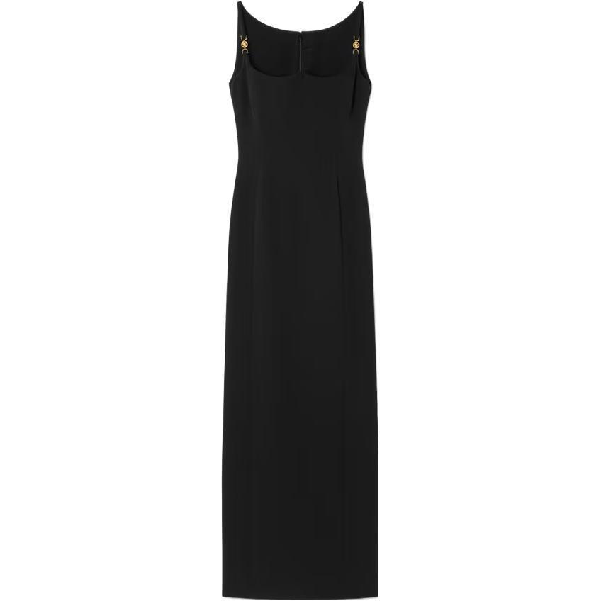 VERSACE Versace, long black dress, with your logo imprint, lifting effect