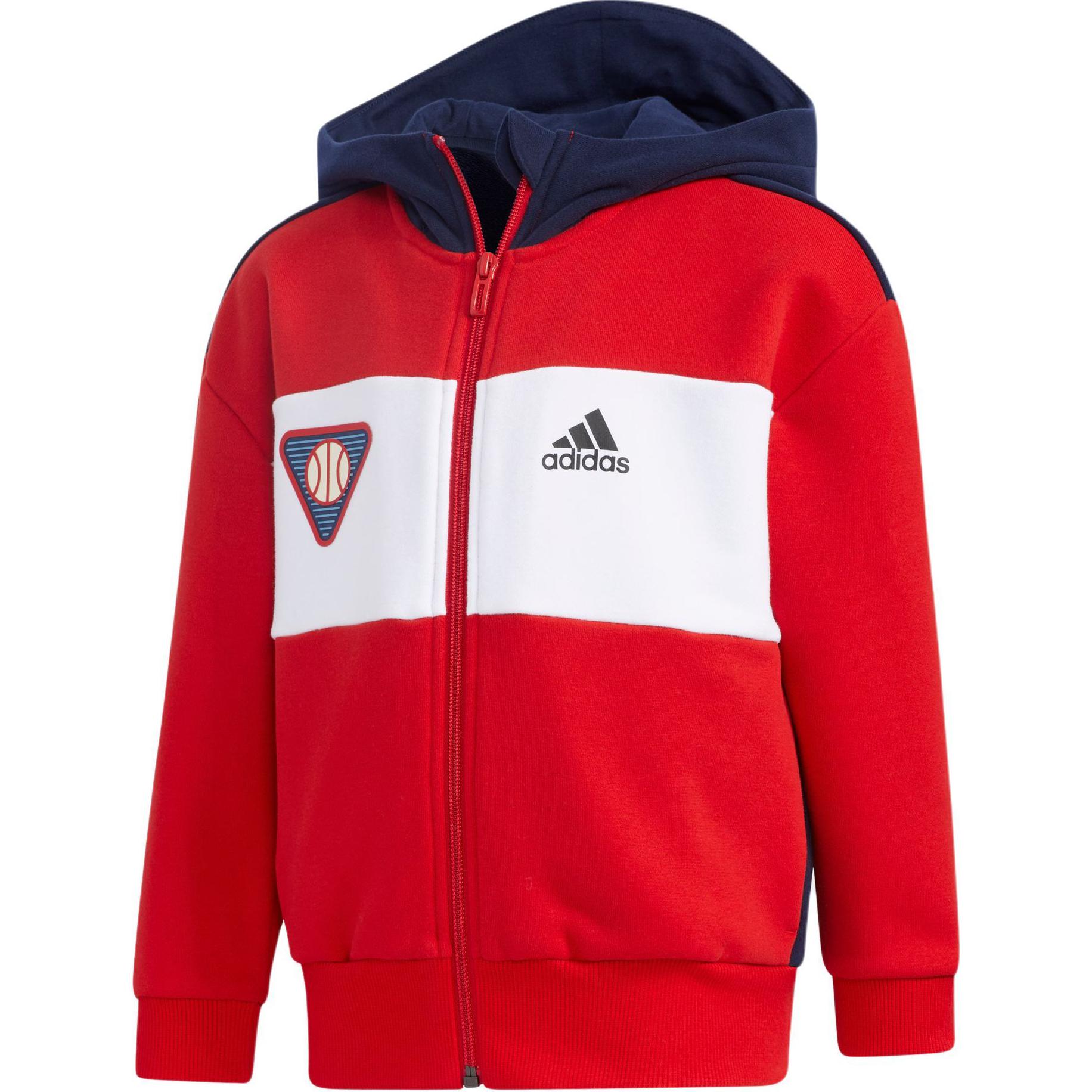 Детская куртка adidas (красно-синяя)
