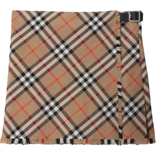 Burberry Checked Pleated Mini Skirt
